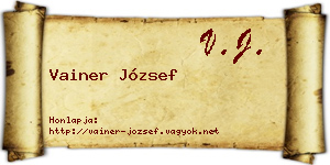 Vainer József névjegykártya
