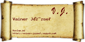 Vainer József névjegykártya